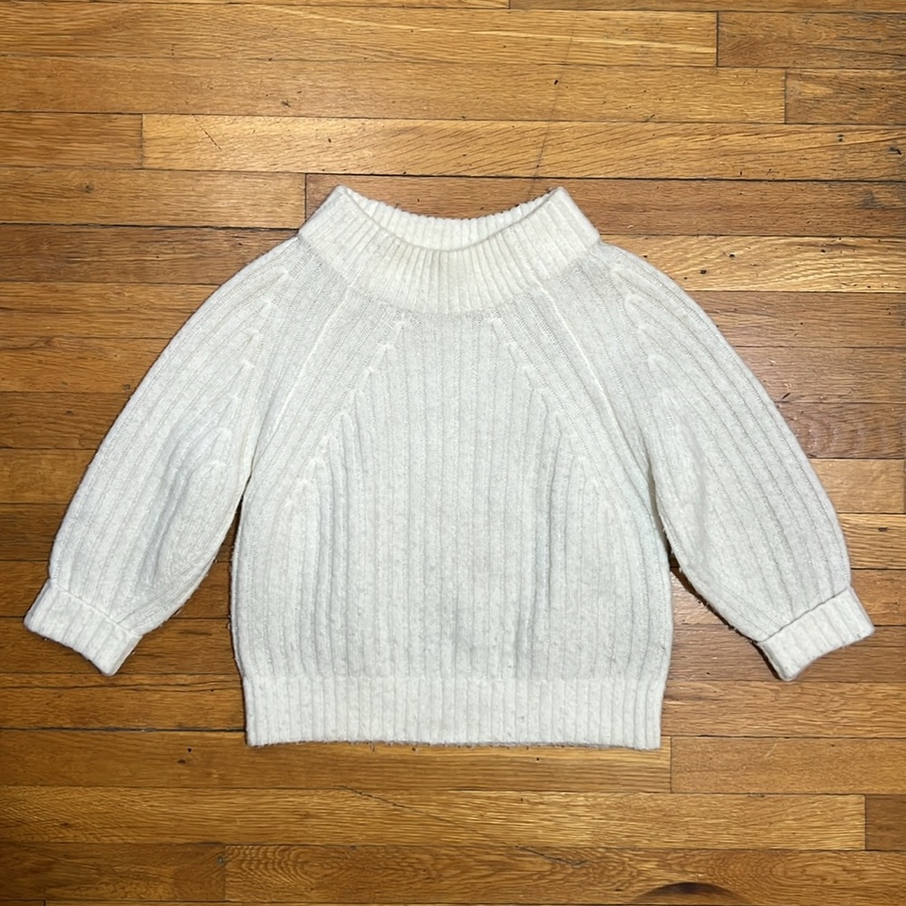 3.1 Phillip Lim 3/4 Sleeve Lofty Rib Alpaca Blend Sweater, size XS - Picture 3 of 11